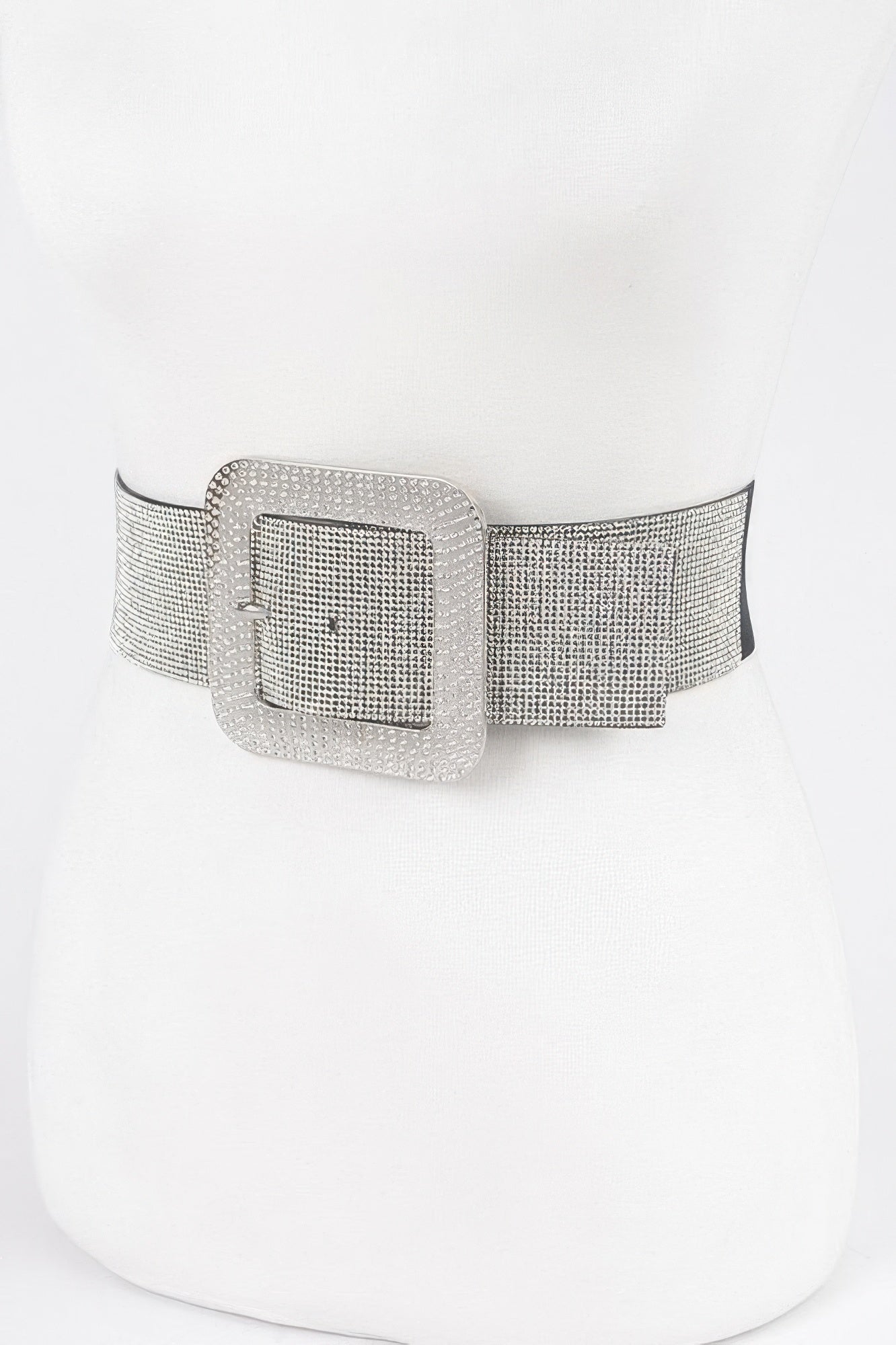 Rhinestone Buckle Plus Size Elastic Belt - It's a Girly Place