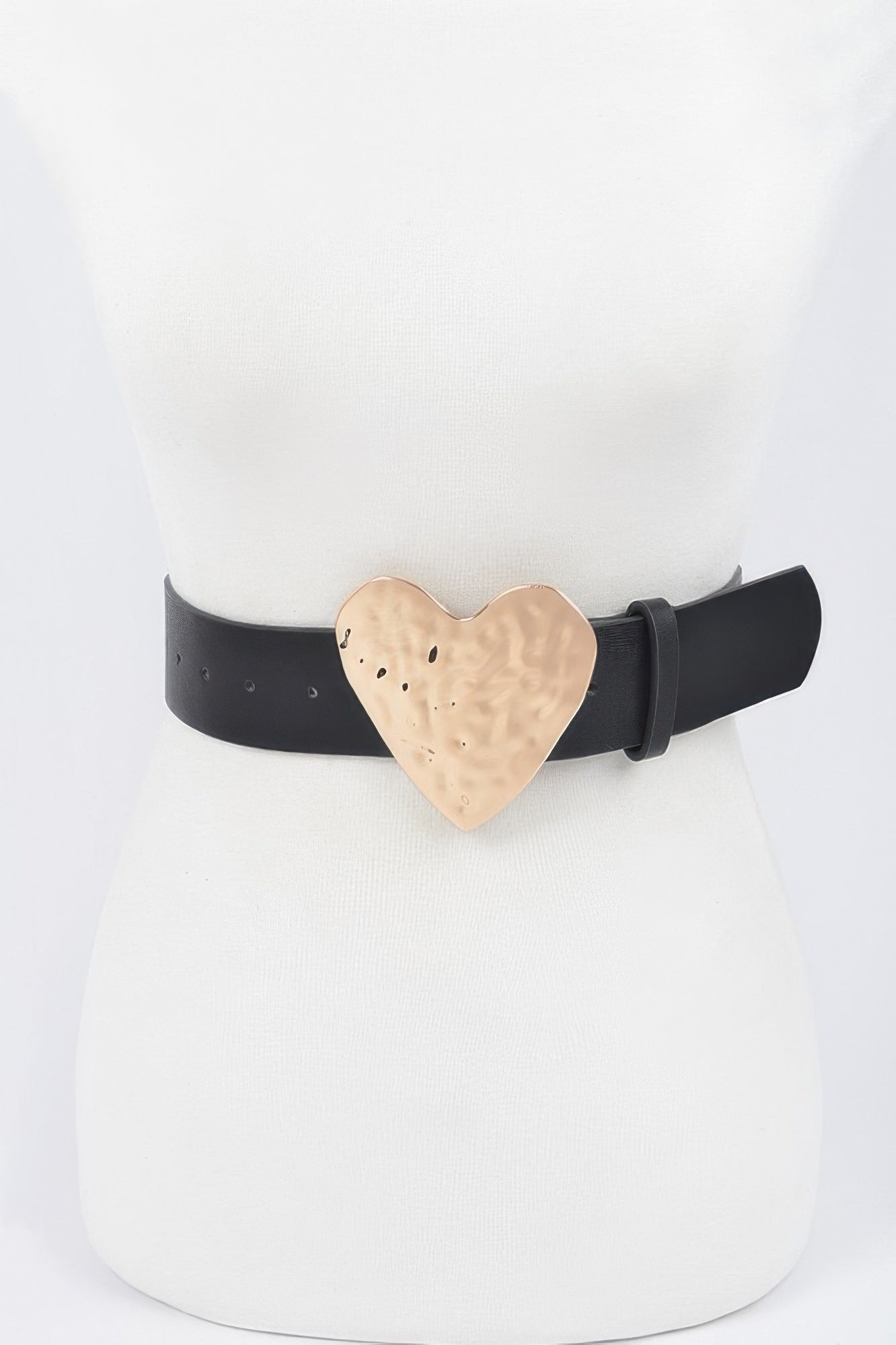 Hammered Heart Shape Buckle Plus Size Belt - It's a Girly Place