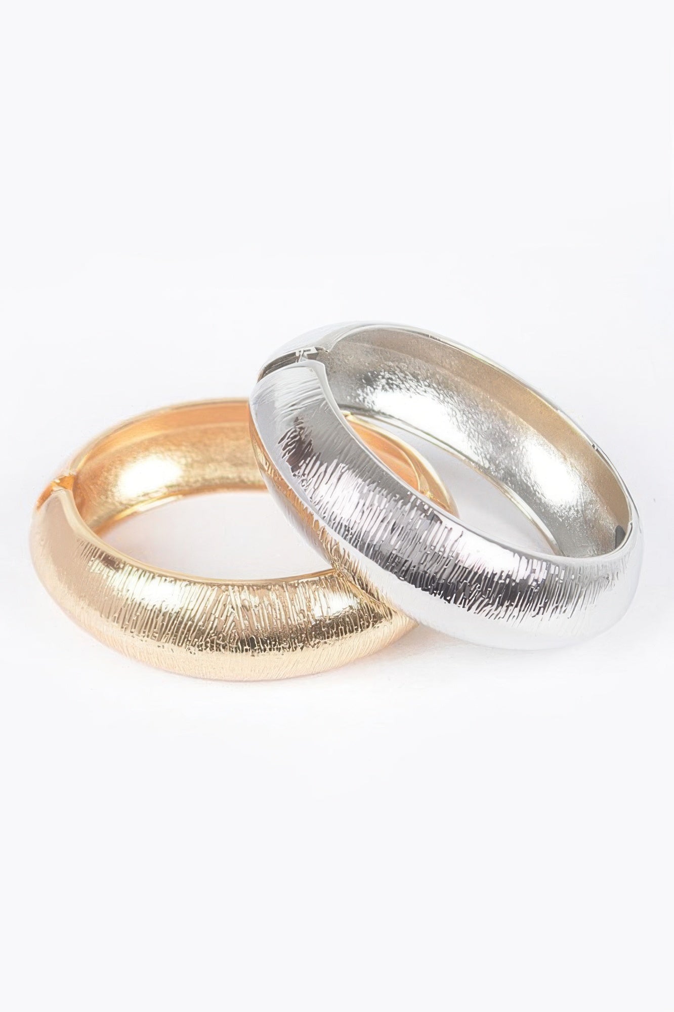 Two Pieces Set Wide Metal Bangle - It's a Girly Place
