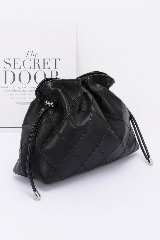 Quilted Faux Leather Bucket Crossbody Bag - It's a Girly Place