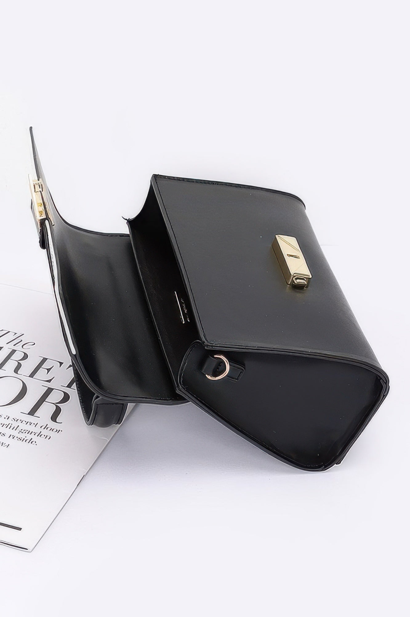 Faux Leather Two Tone Flap Bag - It's a Girly Place