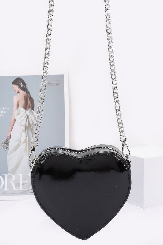 Enamel Heart Shape Crossbody Bag - It's a Girly Place