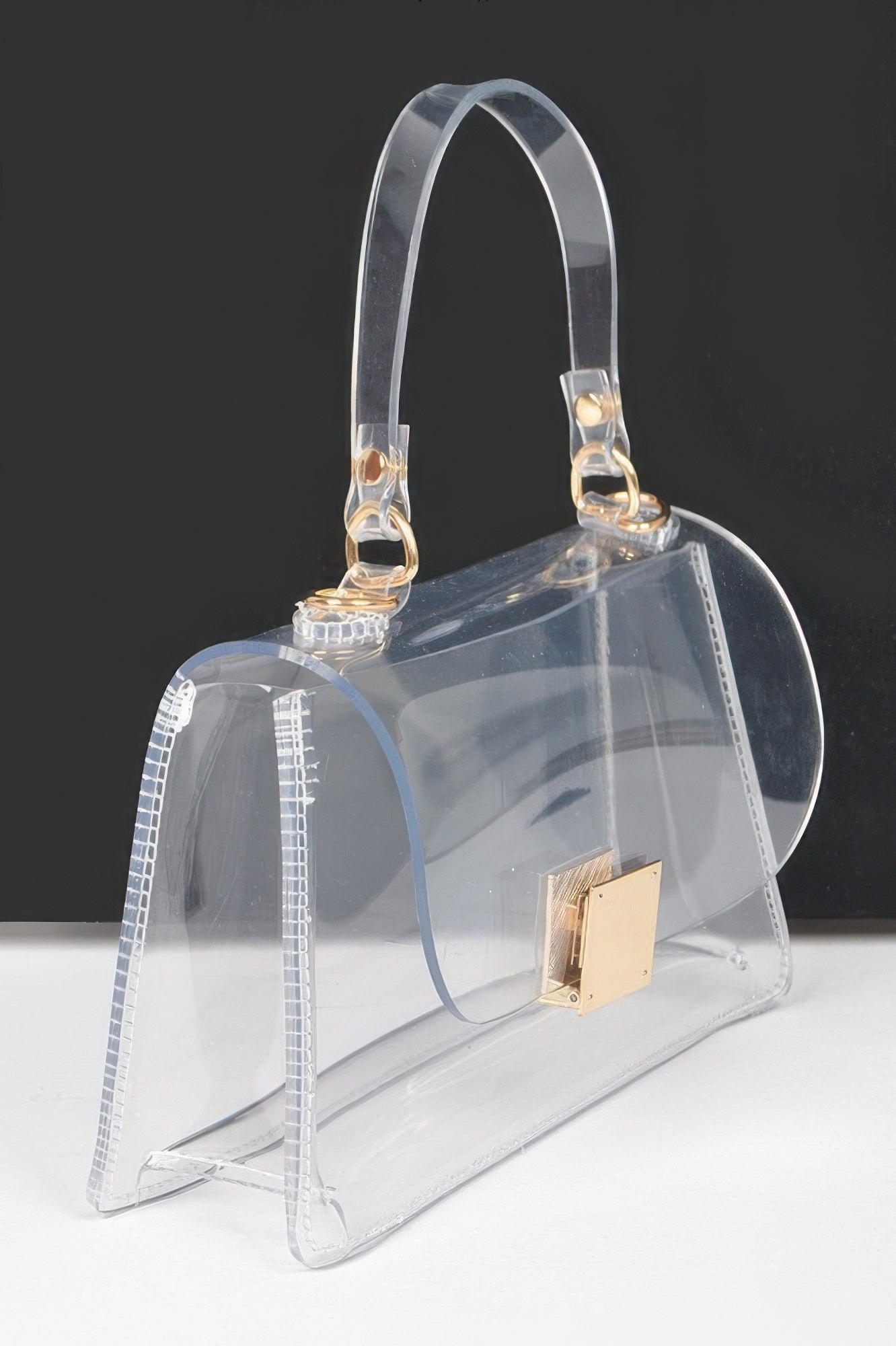 Transparent Top Handle Flap Clutch - It's a Girly Place