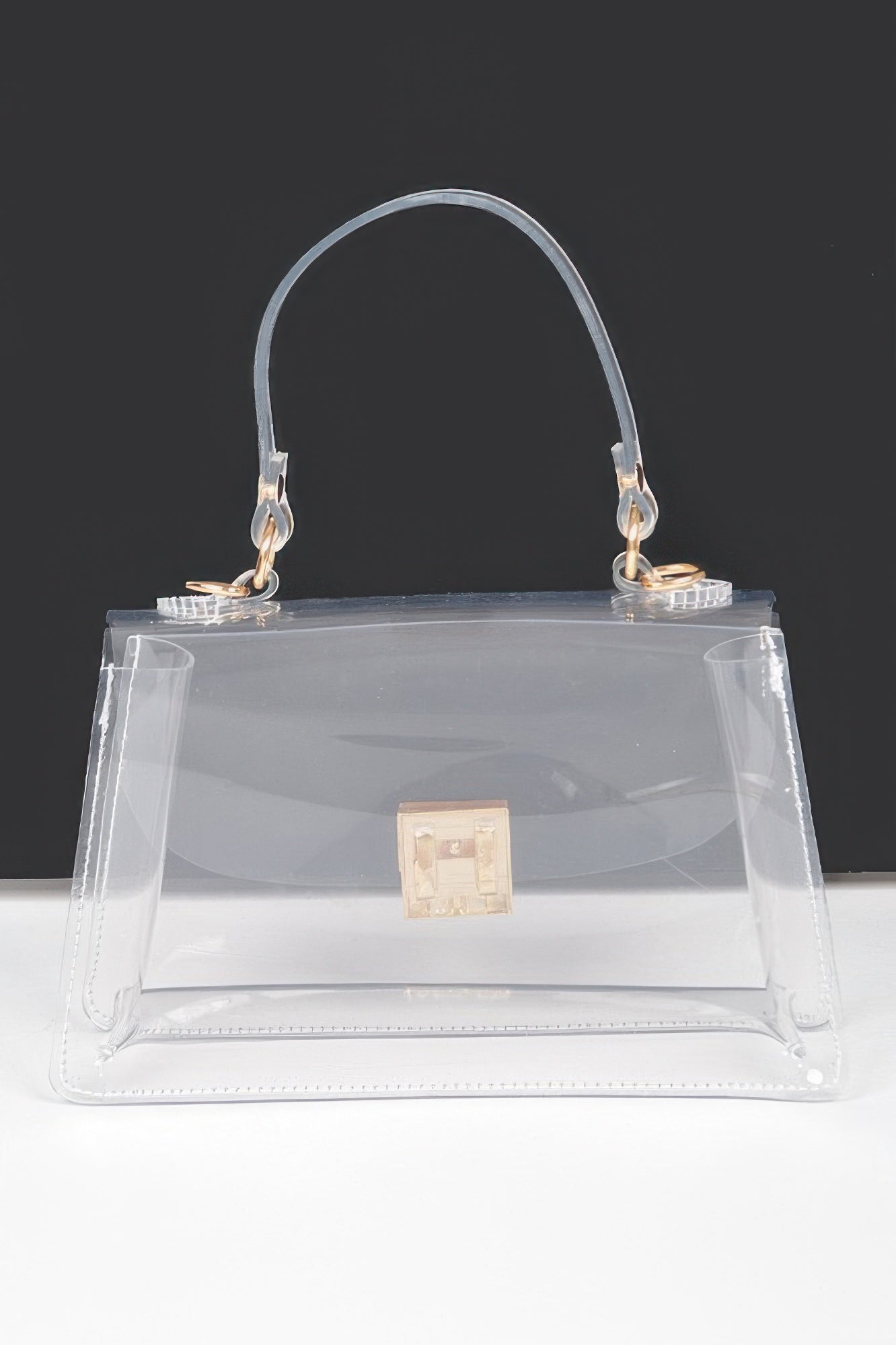 Transparent Top Handle Flap Clutch - It's a Girly Place