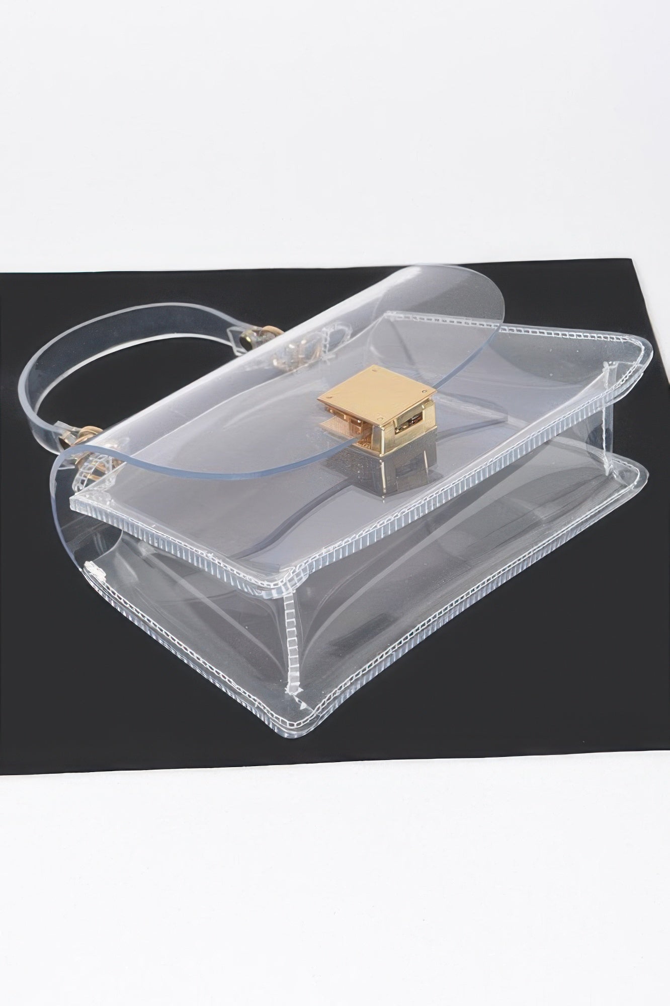 Transparent Top Handle Flap Clutch - It's a Girly Place