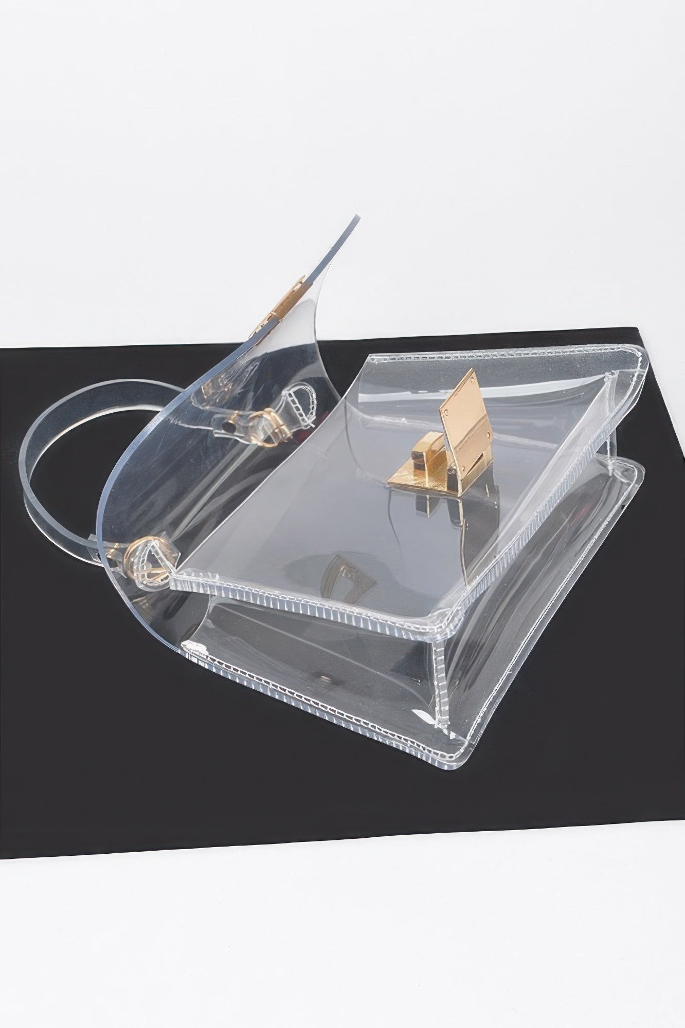 Transparent Top Handle Flap Clutch - It's a Girly Place