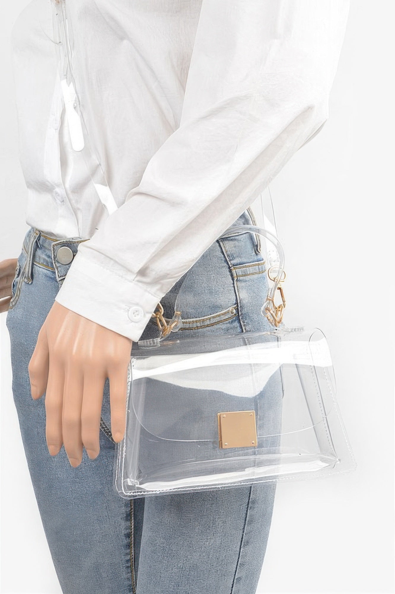 Transparent Top Handle Flap Clutch - It's a Girly Place