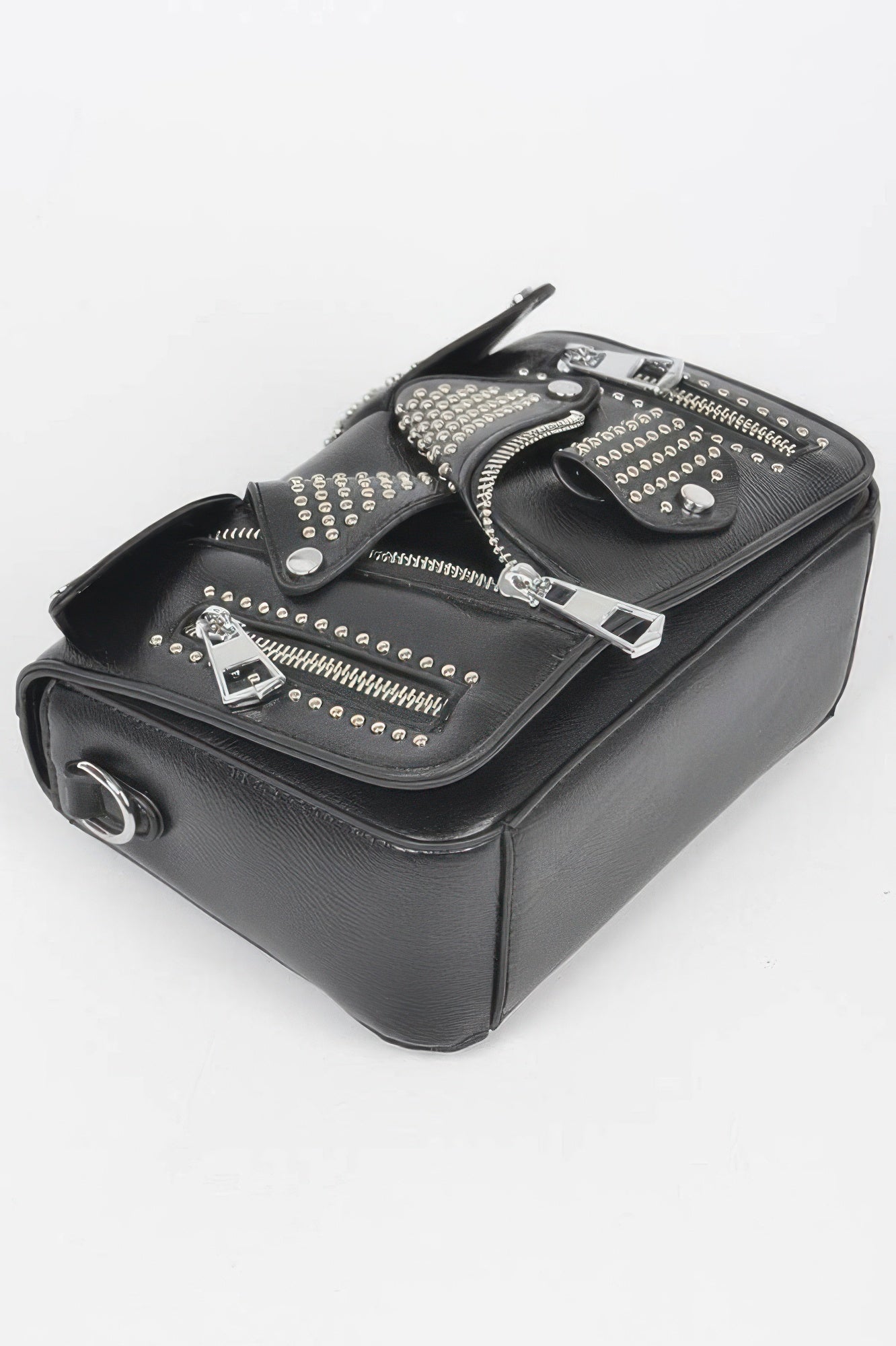 Faux Leather Metal Studded Jacket Clutch - It's a Girly Place