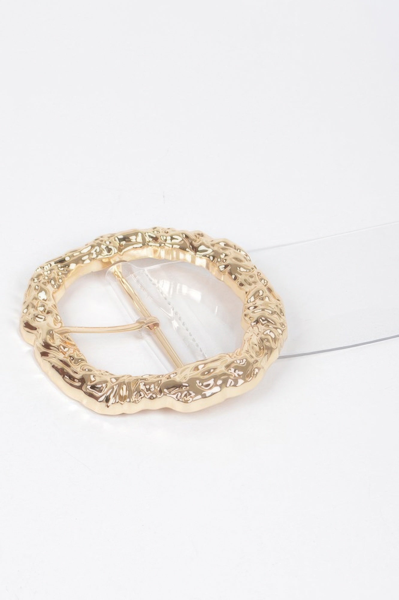 Big Vintage Round Metal Buckle Clear Plussize Belt - It's a Girly Place