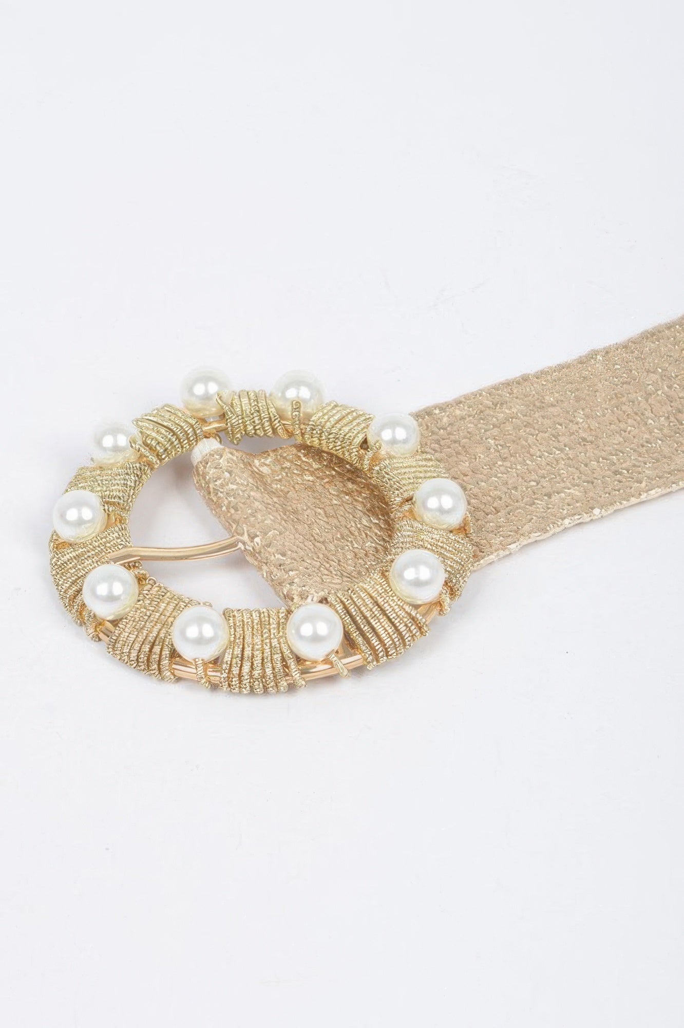Metallic Stretch Plus Size Belt Pearl Metal Bucklt - It's a Girly Place