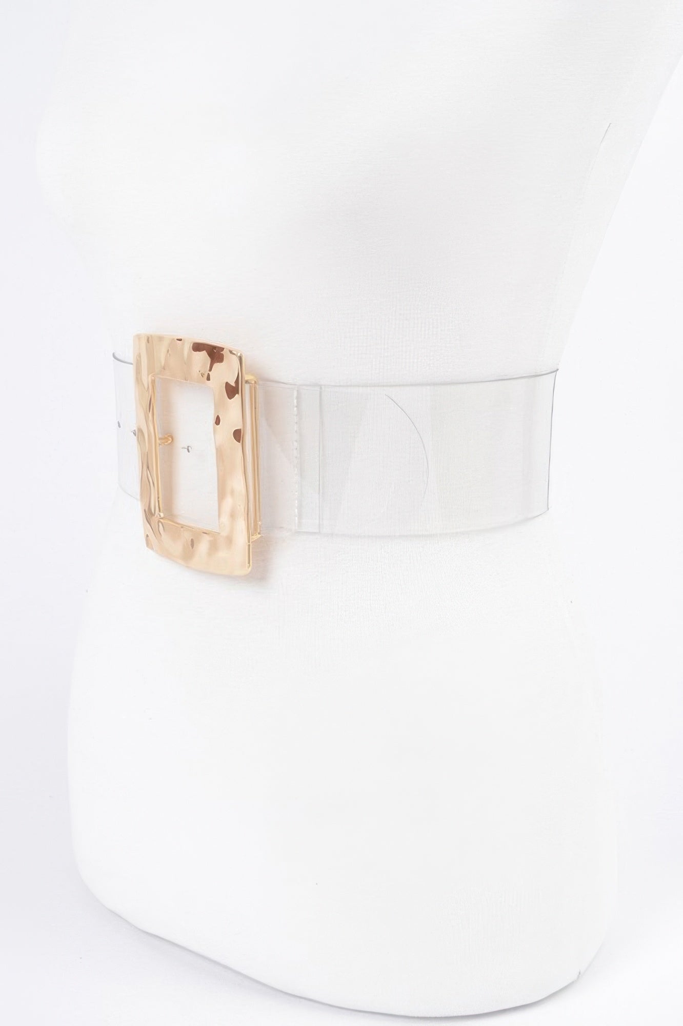 Rectangle Metal Buckle Plus Size Clear Belt - It's a Girly Place