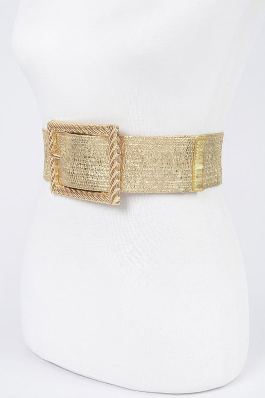 Wide Metal Buckle Plus Size Clear Belt - It's a Girly Place