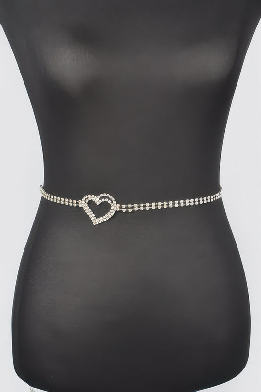 Rhinestone Heart Chain Belt - It's a Girly Place