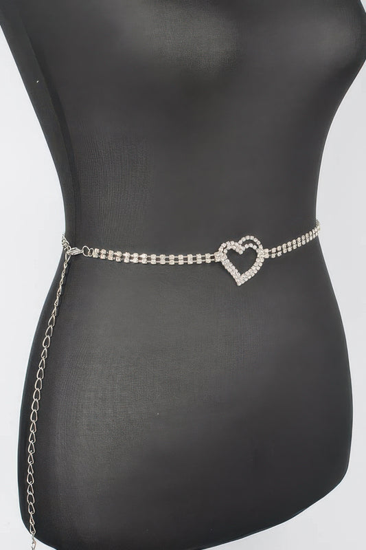 Rhinestone Heart Chain Belt - It's a Girly Place