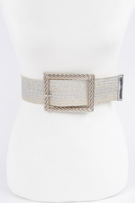 Wide Metal Buckle Clear Belt - It's a Girly Place