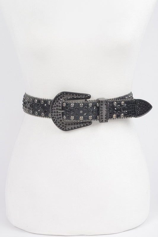 Rhinestone Metal Studded Multi Metal Belt - It's a Girly Place