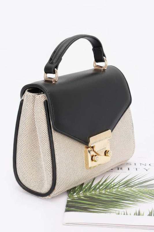Canvas Top Handle Flap Bag - It's a Girly Place