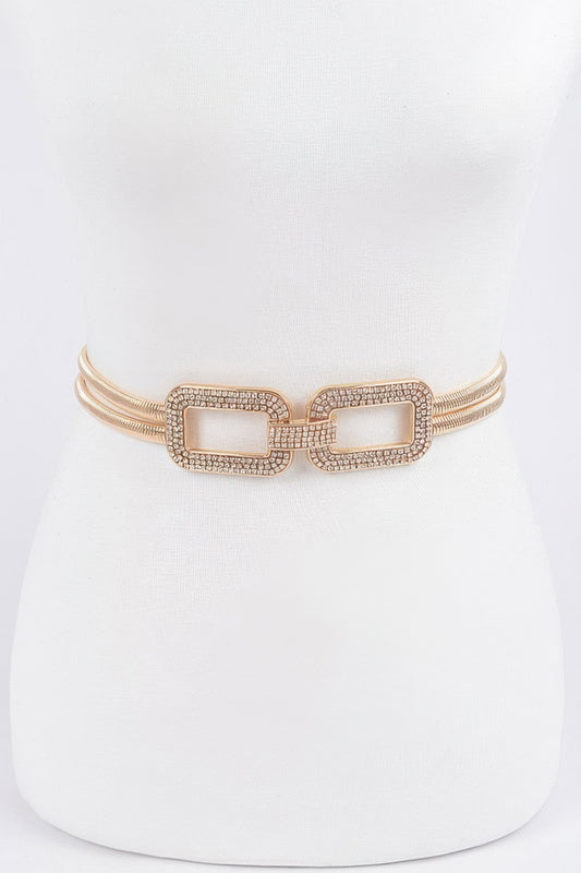 Rhinestone Metal Stretch Belt - It's a Girly Place