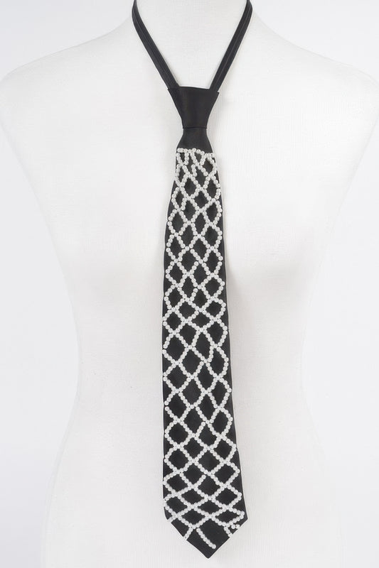 Handmade Faux Pearl Necktie Necklace - It's a Girly Place
