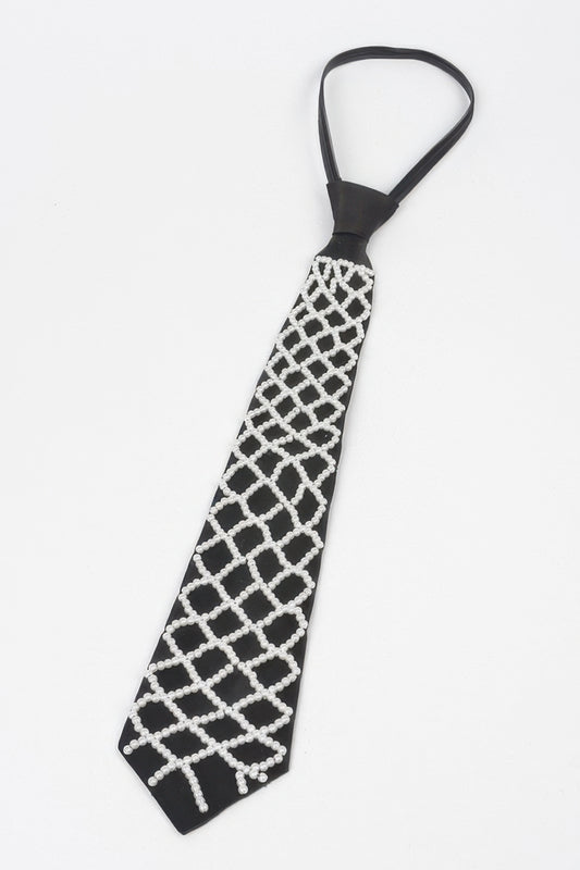 Handmade Faux Pearl Necktie Necklace - It's a Girly Place