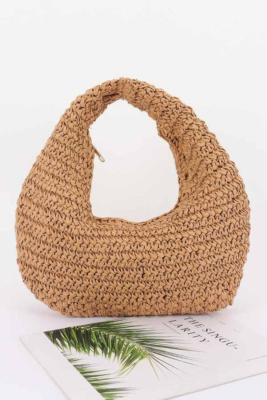 Faux Straw Braided Bindle Bag - It's a Girly Place
