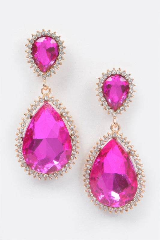 Rhinestone Dangle Earring - It's a Girly Place