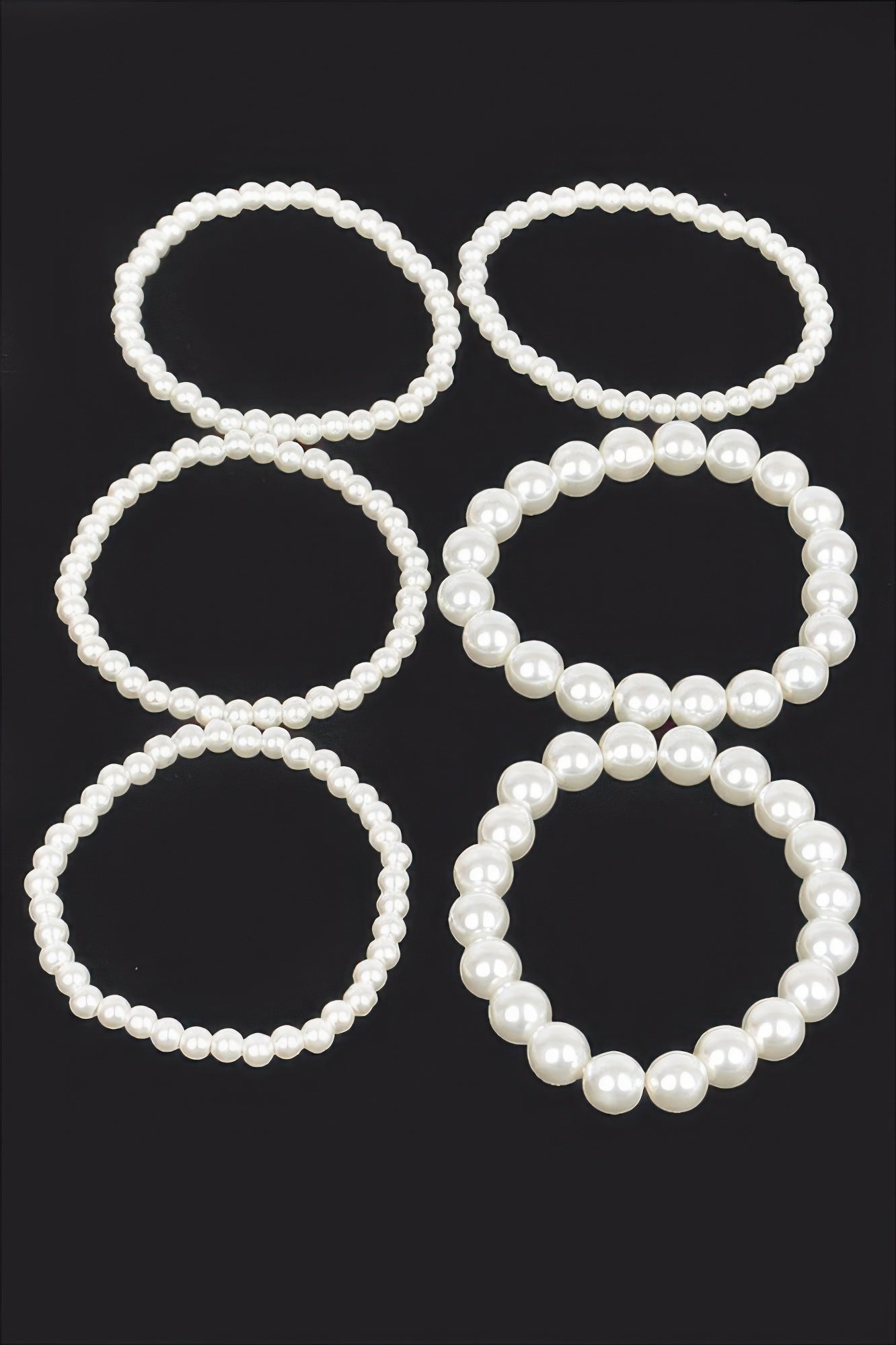 Multi Faux Pearl Stretch Bracelet - It's a Girly Place