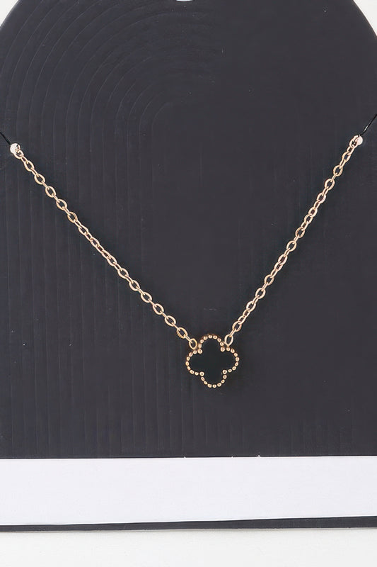Stone Clover Link Chain Necklace - It's a Girly Place