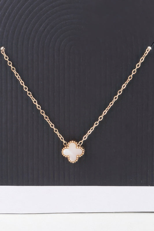Stone Clover Link Chain Necklace - It's a Girly Place