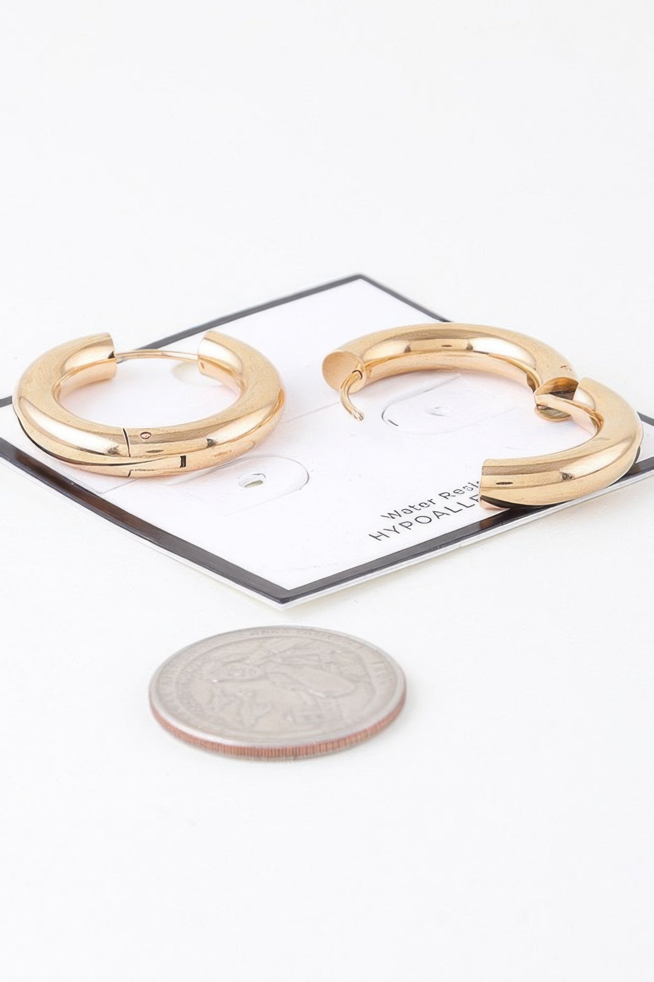 Shiny Modern Hoop Earrings - It's a Girly Place