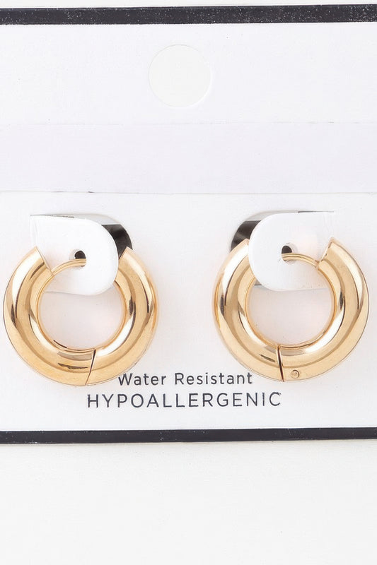 Shiny Water Resistant Hoop Earrings - It's a Girly Place