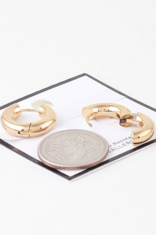 Shiny Water Resistant Hoop Earrings - It's a Girly Place