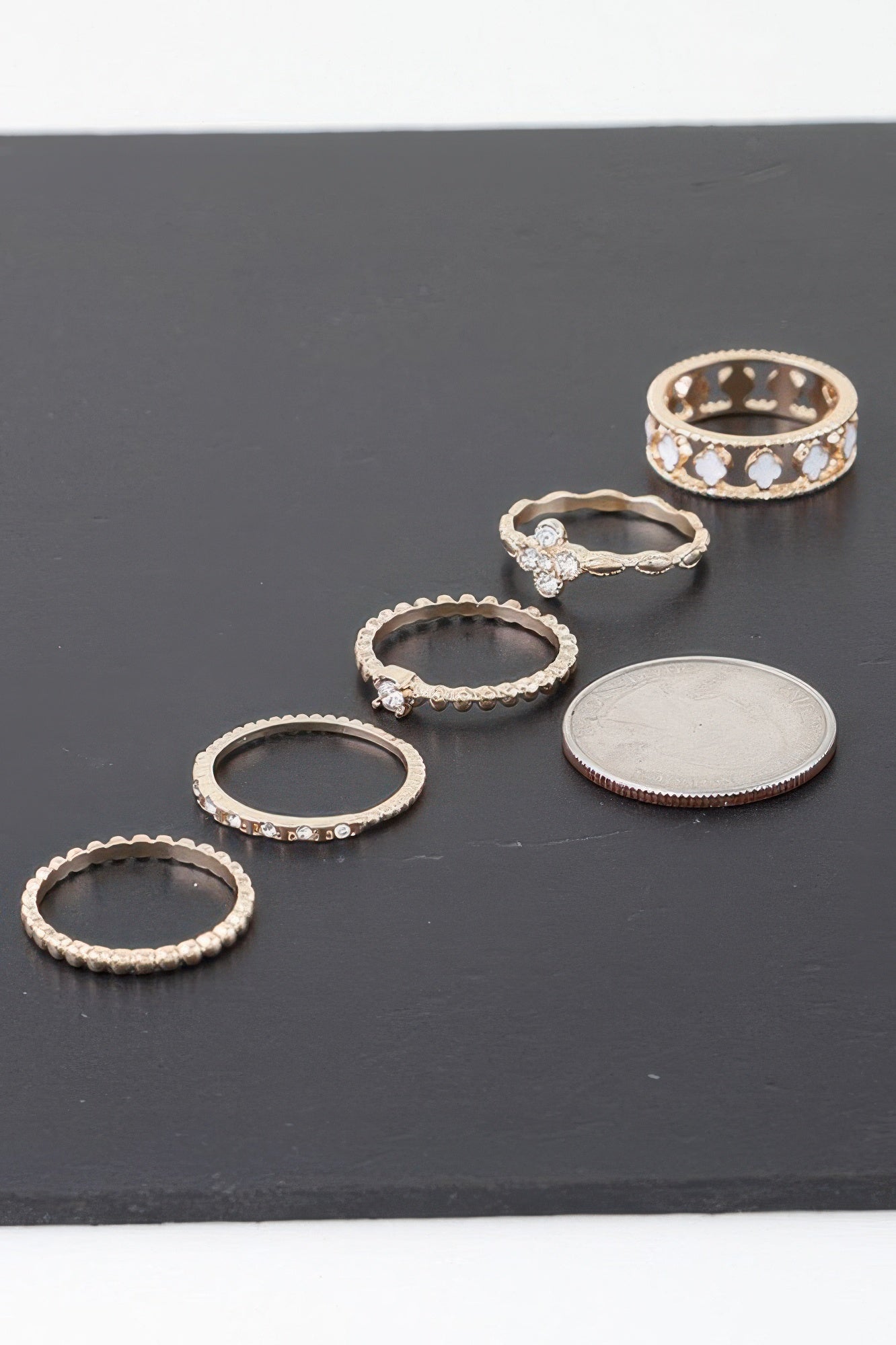 Multi Jewel Clover Ring Set - It's a Girly Place
