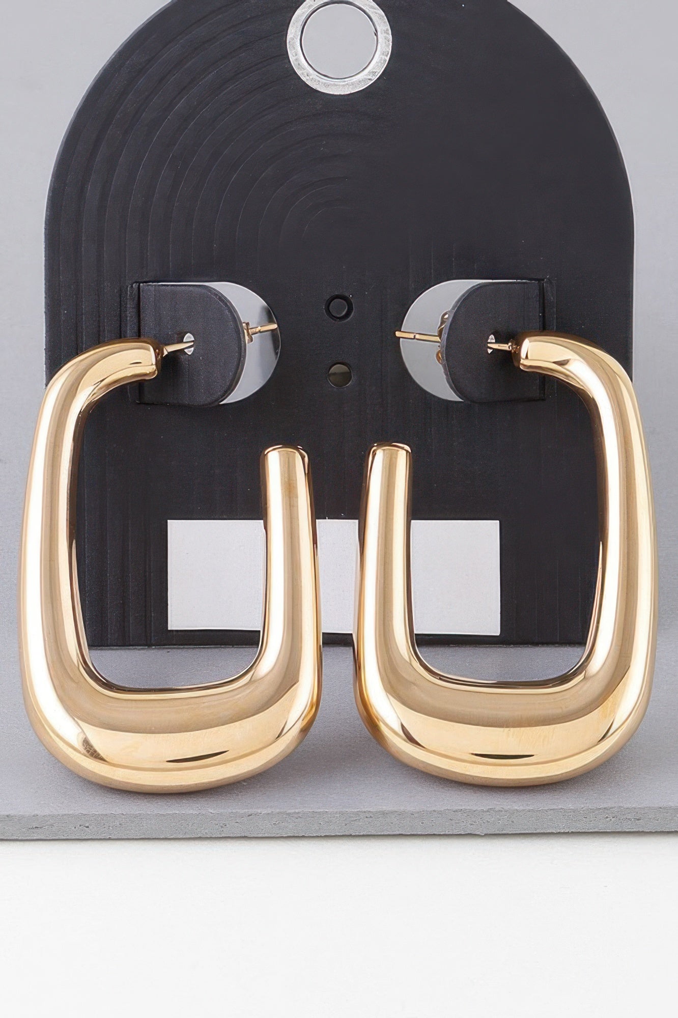 Shiny Frame Hoop Earrings - It's a Girly Place