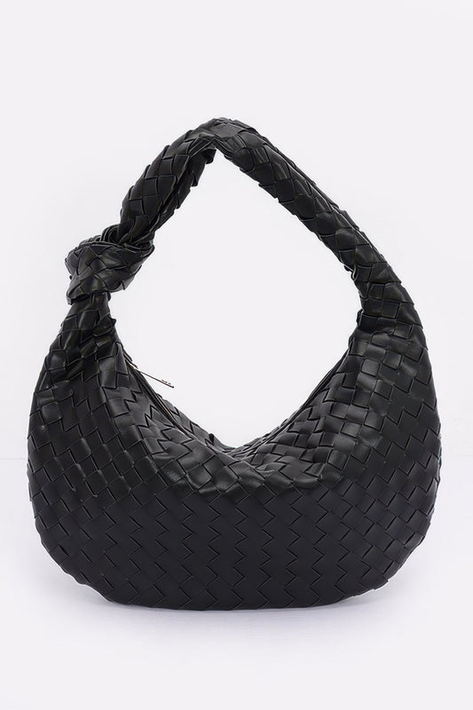 Faux Leather Braided Big Hobo Bag - It's a Girly Place