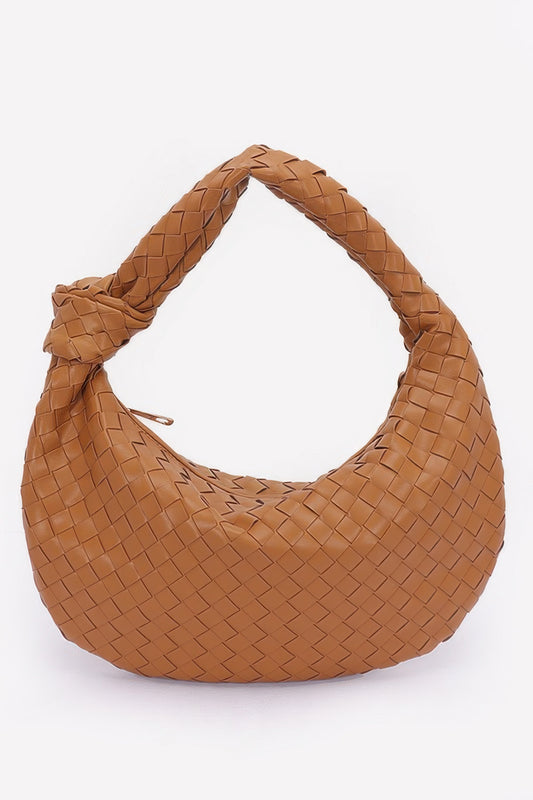 Faux Leather Braided Big Hobo Bag - It's a Girly Place