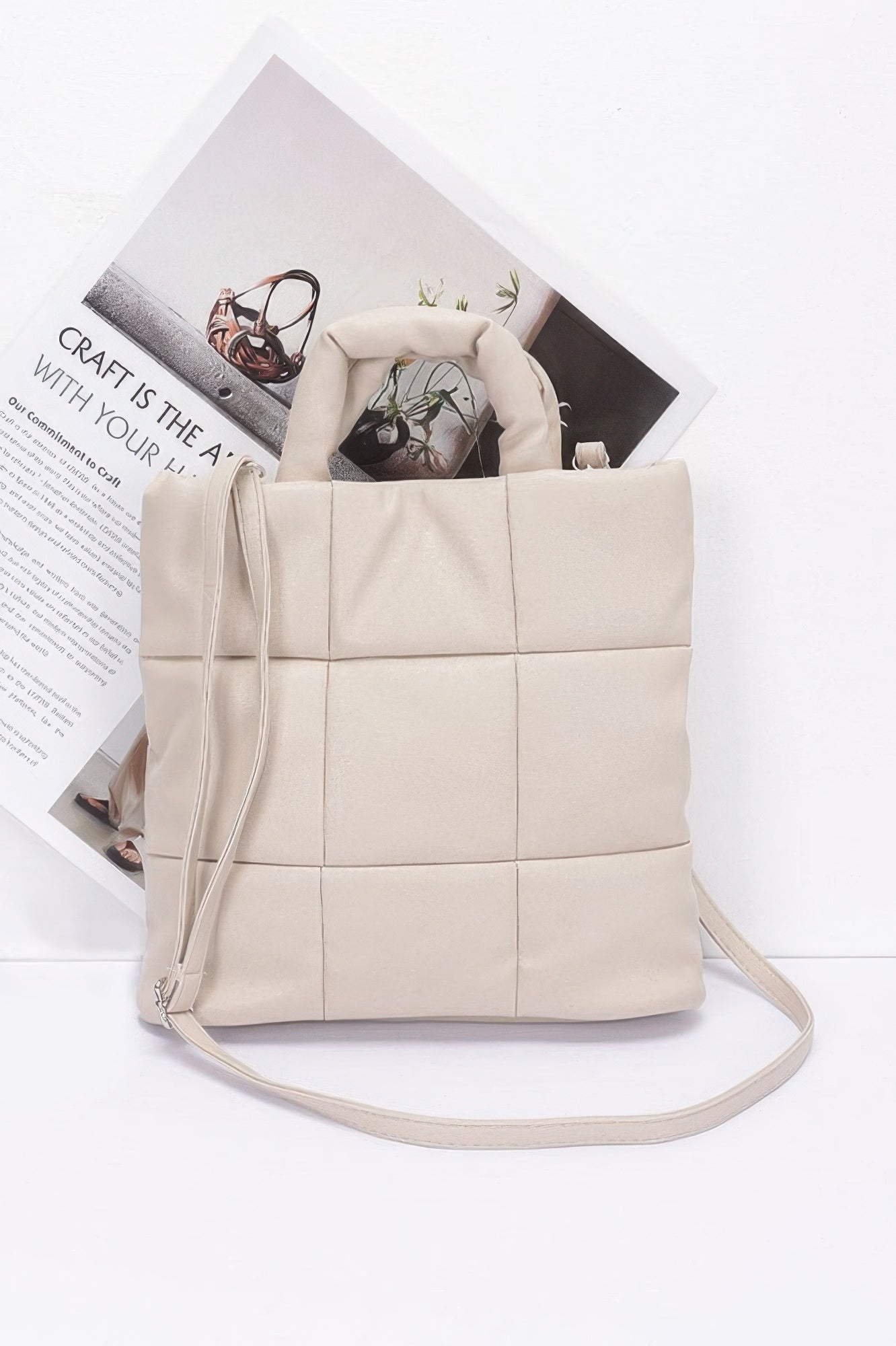 Quilted Faux Leather Padded Tote Bag - It's a Girly Place