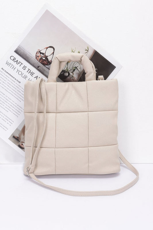 Quilted Faux Leather Padded Tote Bag - It's a Girly Place