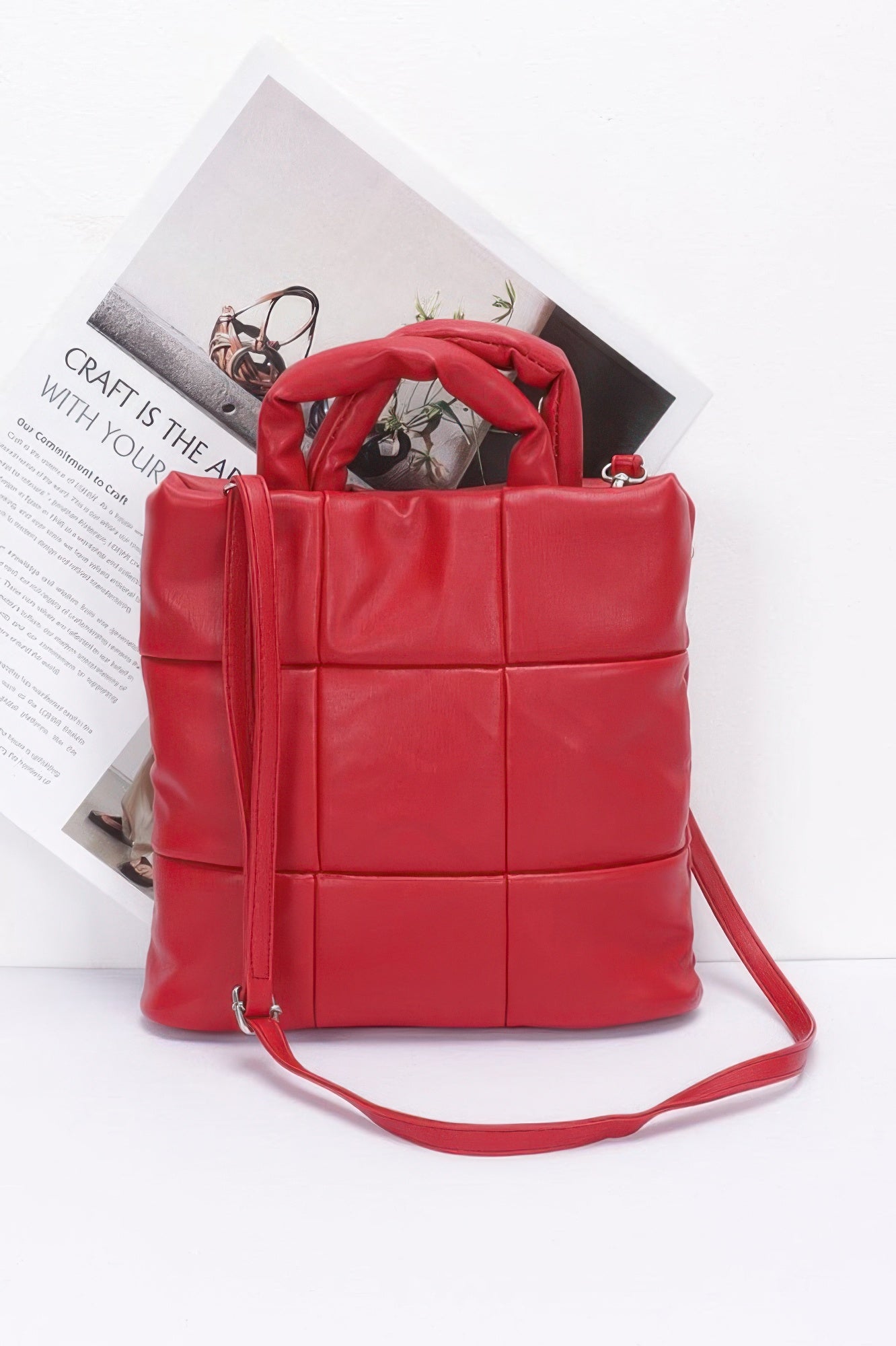 Quilted Faux Leather Padded Tote Bag - It's a Girly Place
