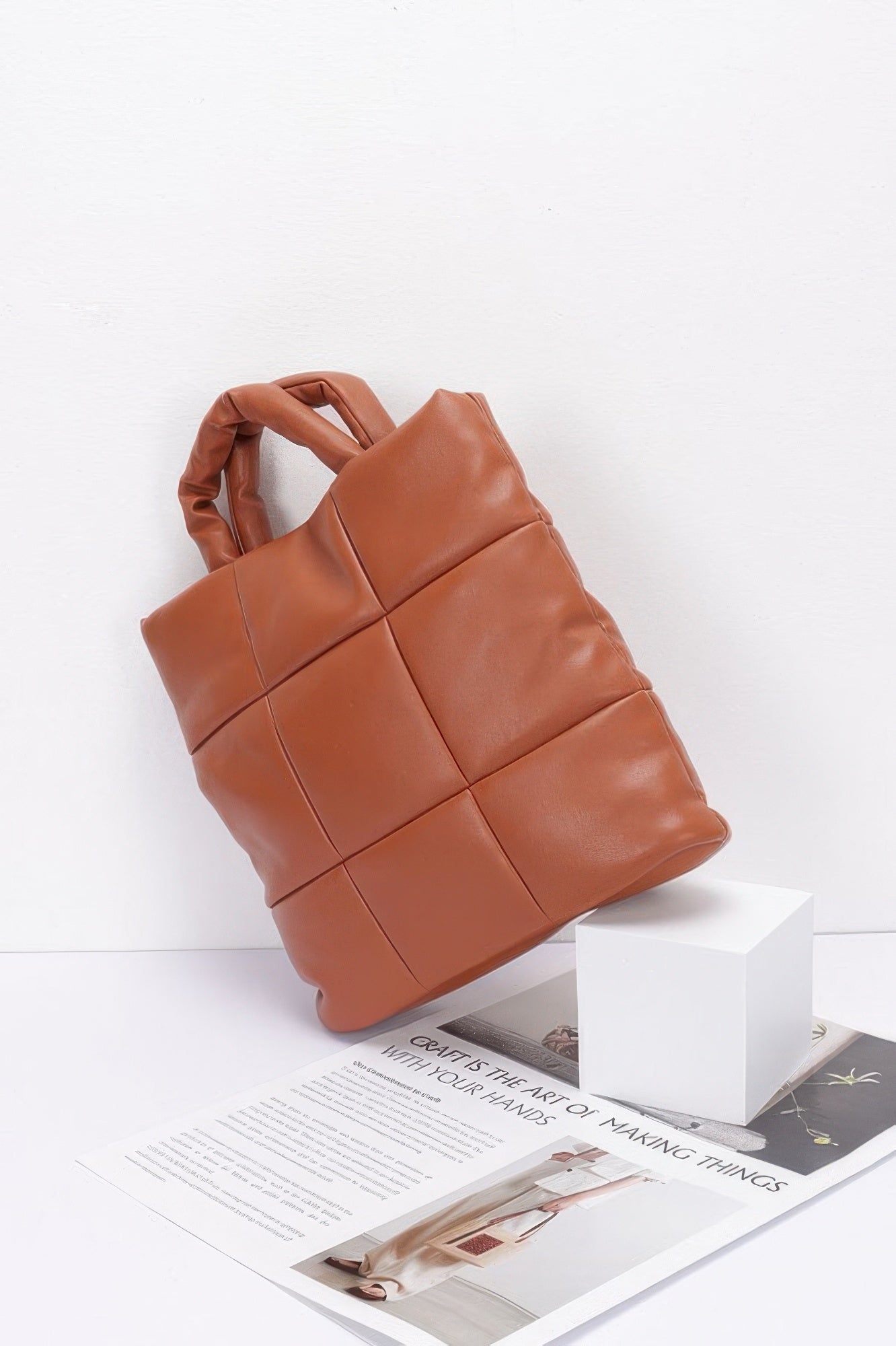 Quilted Faux Leather Padded Tote Bag - It's a Girly Place