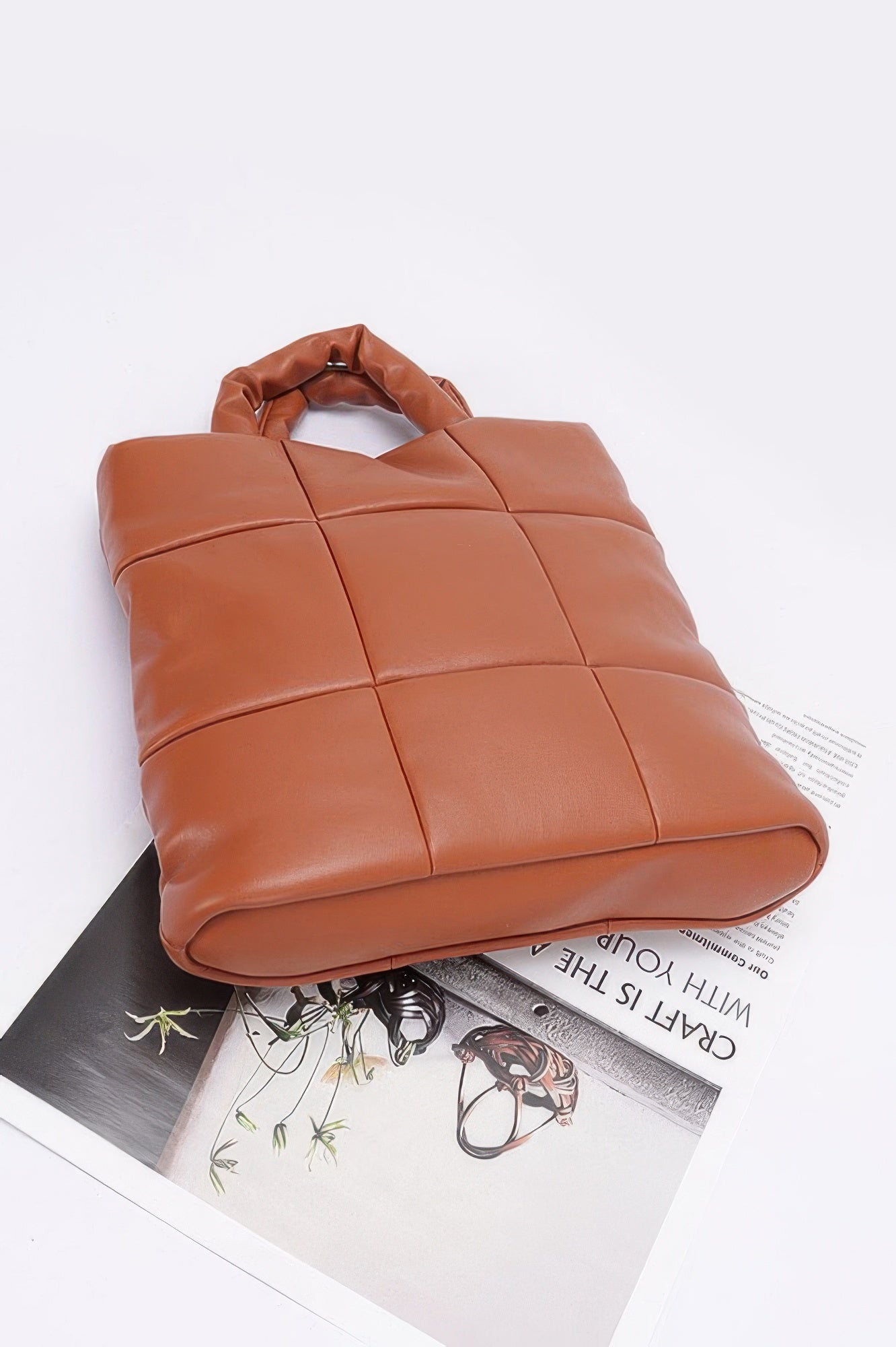 Quilted Faux Leather Padded Tote Bag - It's a Girly Place