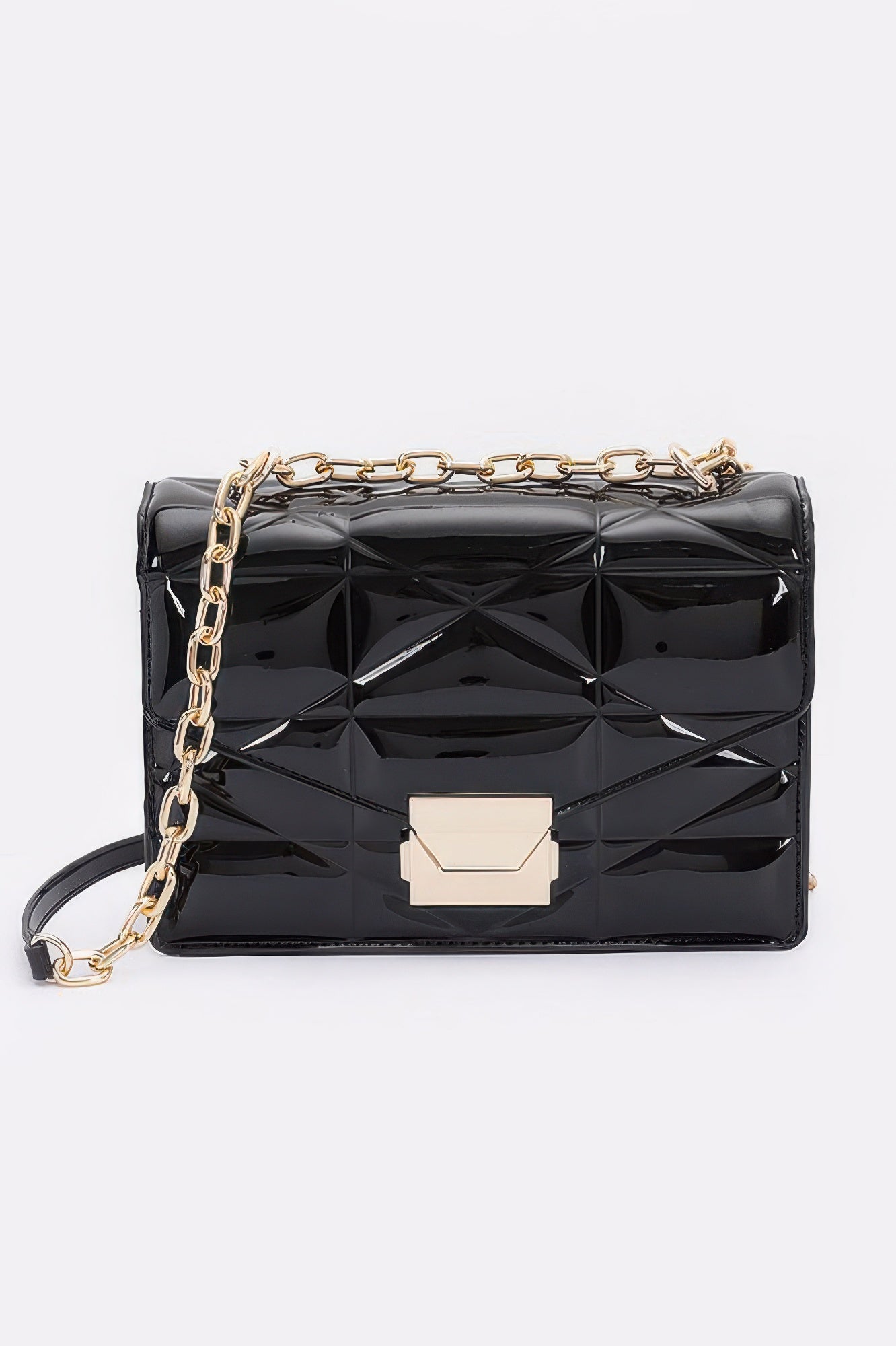 Embossed Enamel Flap Crossbody Clutch - It's a Girly Place