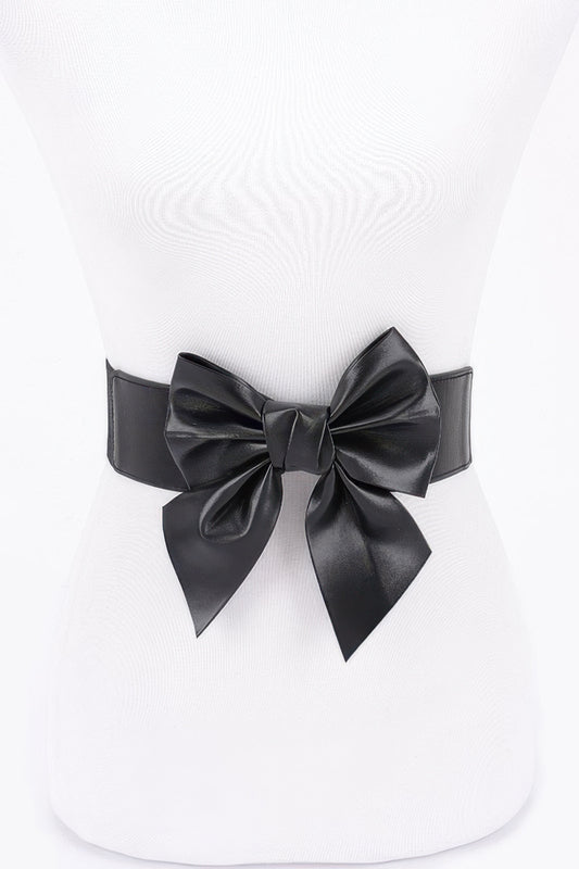 Faux Leather Ribbon Elastic Belt - It's a Girly Place