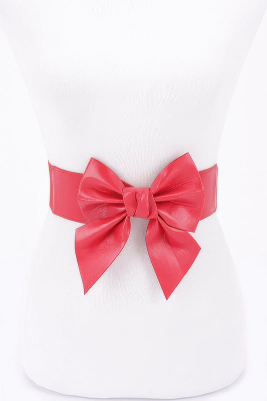 Faux Leather Ribbon Elastic Belt - It's a Girly Place