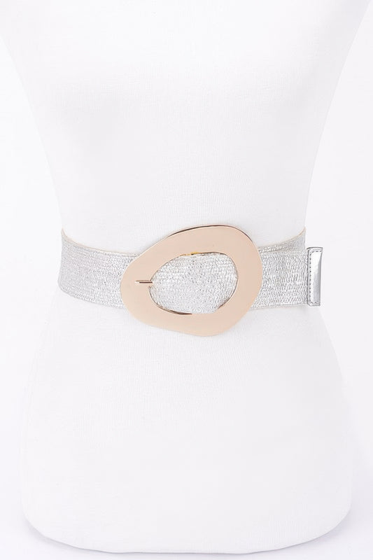 Vintage Buckle Metallic Stretch Straw Plussizebelt - It's a Girly Place