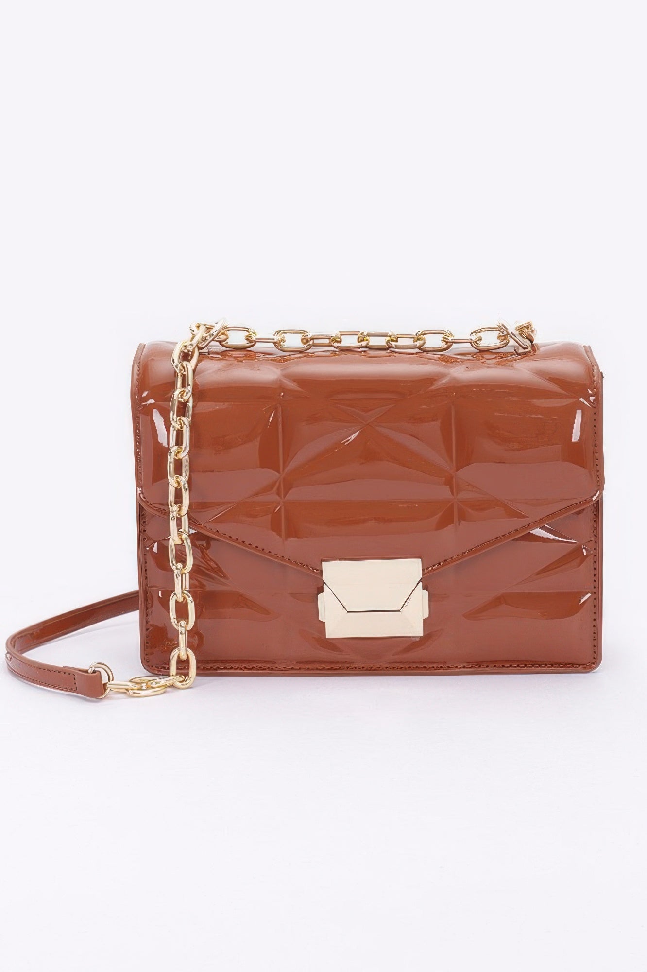 Embossed Enamel Flap Crossbody Clutch - It's a Girly Place