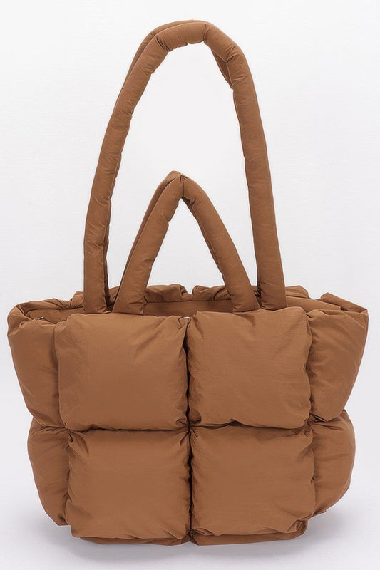 Nylon Quilted Padded Tote Bag - It's a Girly Place