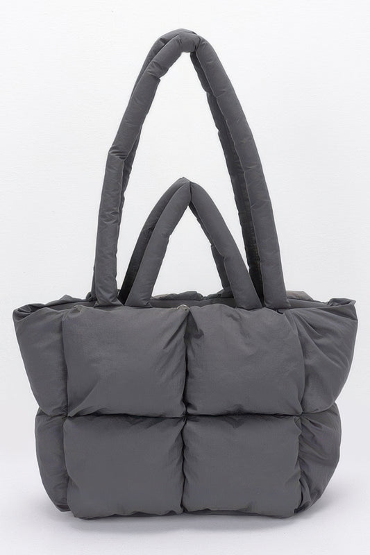 Nylon Quilted Padded Tote Bag - It's a Girly Place