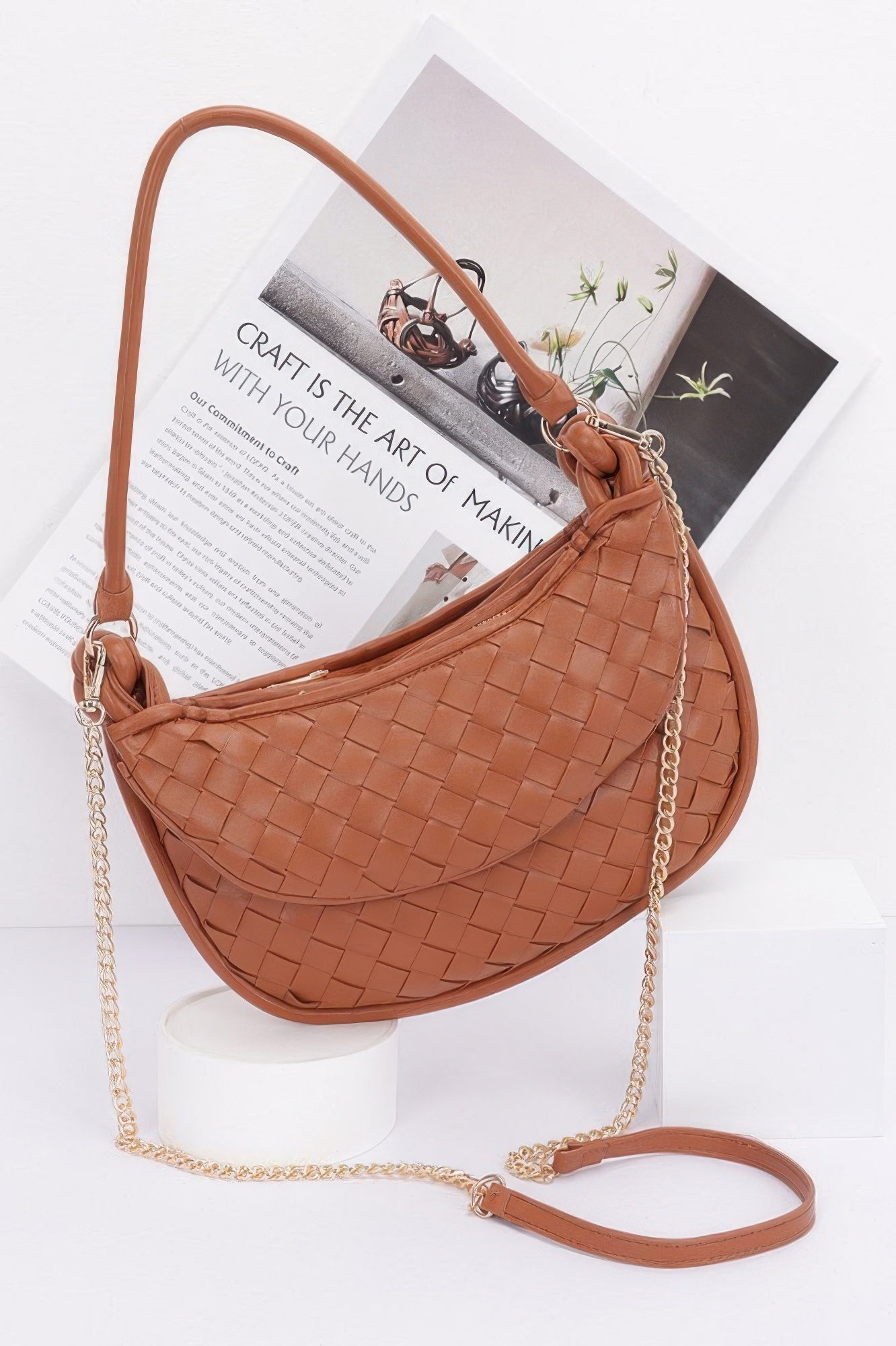 Faux Leather Braided Double Hobo Bag - It's a Girly Place