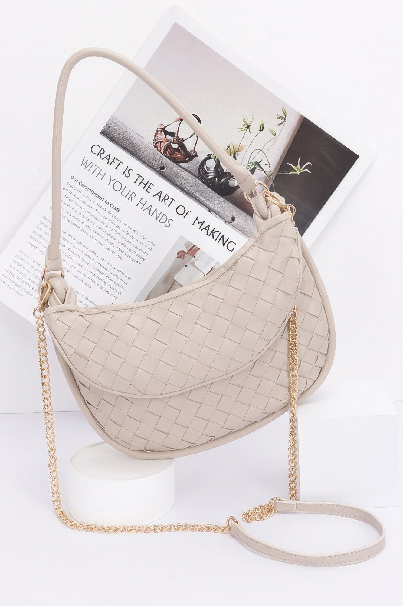 Faux Leather Braided Double Hobo Bag - It's a Girly Place